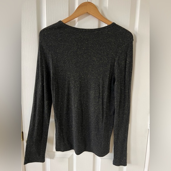 Splendid 🖤✨ black ribbed longsleeve crewneck with a subtle shimmer, XL - Picture 6 of 9